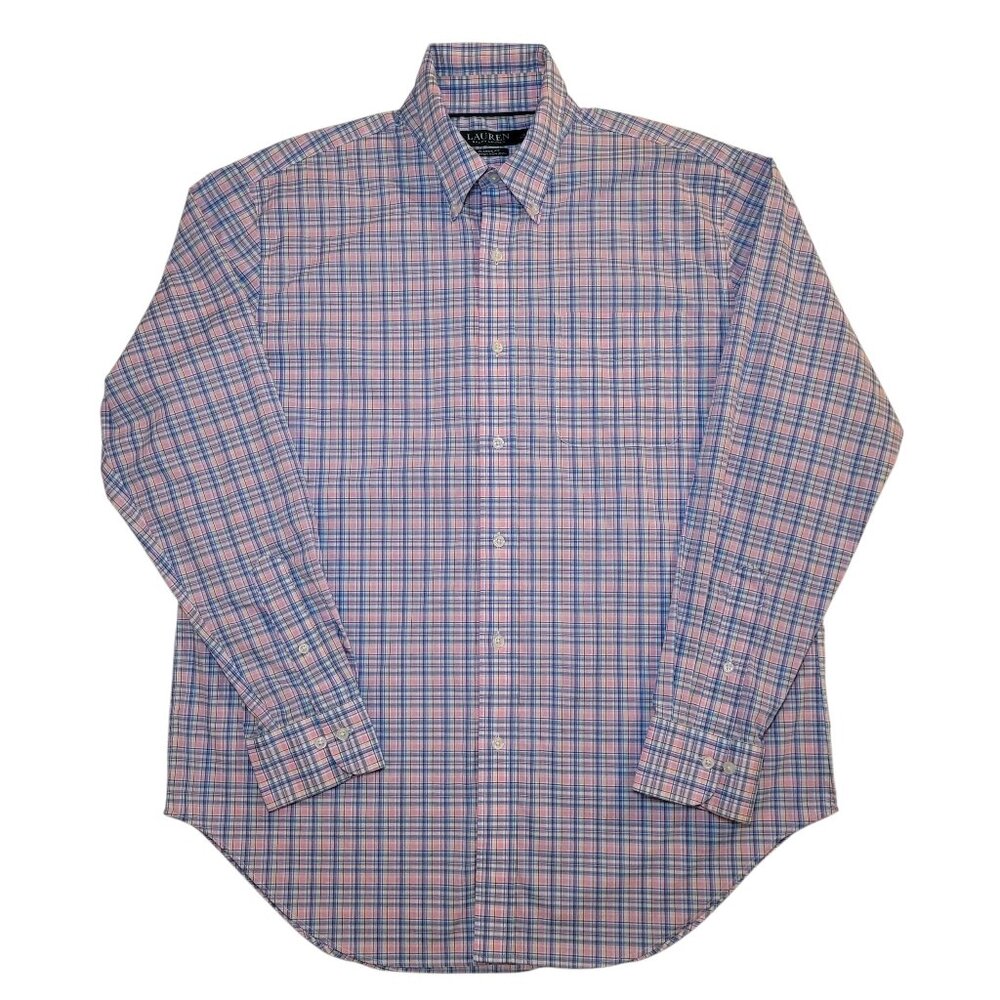 Lauren Ralph Lauren Button Up Shirt Mens Plaid Large Preppy Academia